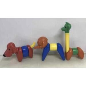 VTG Tupperware Zoo-It-Yourself Animal Building Set Elephant Giraffe Dog 14 Pc